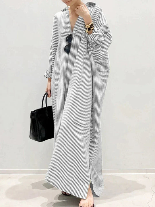 Gestreiftes Maxi-Sommerkleid Damen - Carmen 3