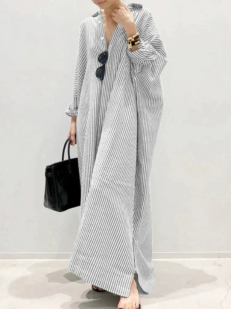 Gestreiftes Maxi-Sommerkleid Damen - Carmen 8