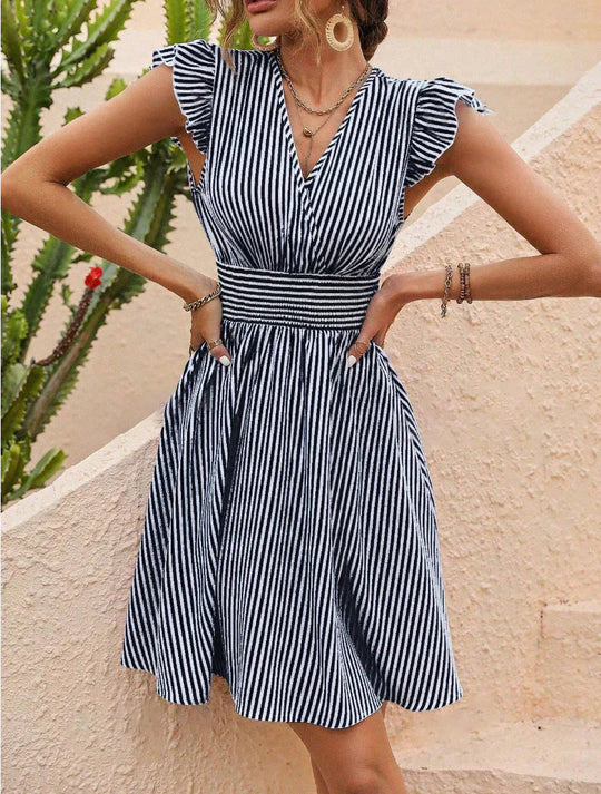 Gestreiftes Mini-Sommerkleid Damen - Maren 1