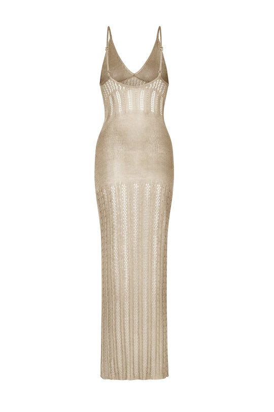 Gestricktes Strandkleid Damen mit Schlitz - Andy 5