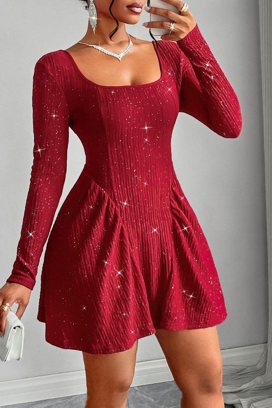 Glänzendes Mini-Partykleid Damen - Elvariella