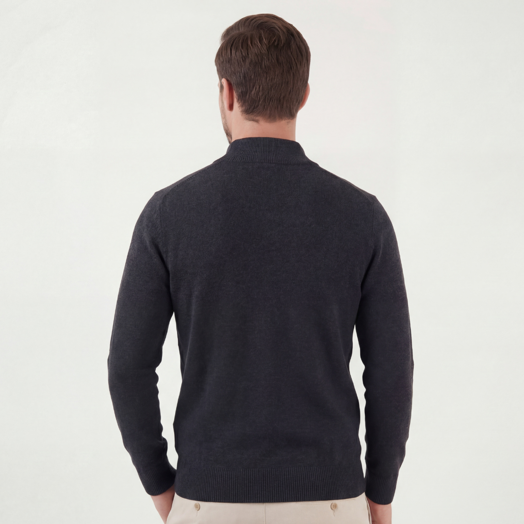 Half-Zip Sweater Heren | Gestructureerde Pasvorm & Layering 3