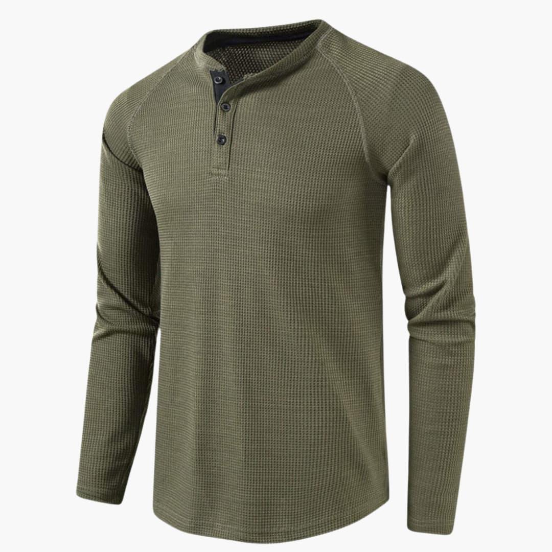 Henley-Shirt Herren | Langarm & Strukturierte Optik