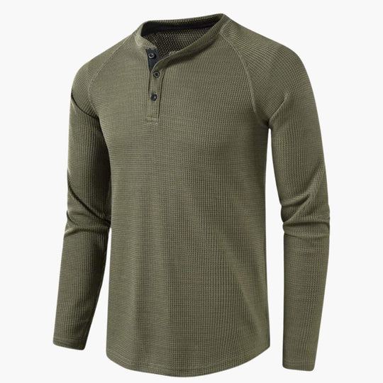 Henley-Shirt Herren | Langarm & Strukturierte Optik