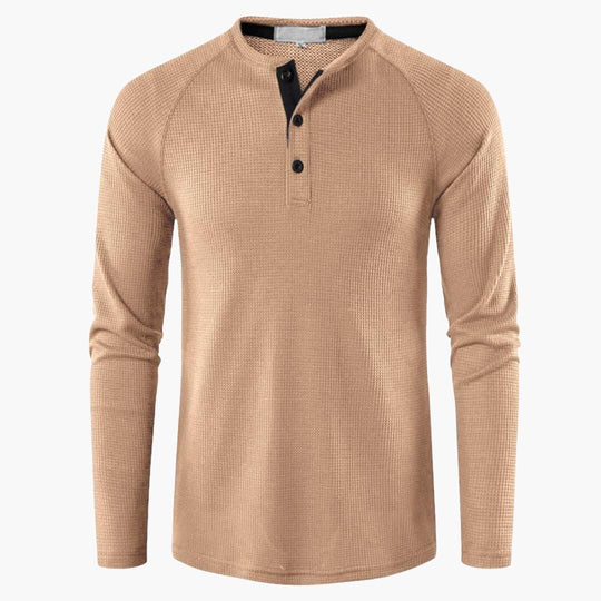 Henley-Shirt Herren | Langarm & Strukturierte Optik