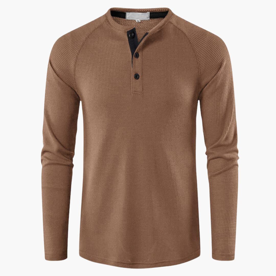 Henley-Shirt Herren | Langarm & Strukturierte Optik