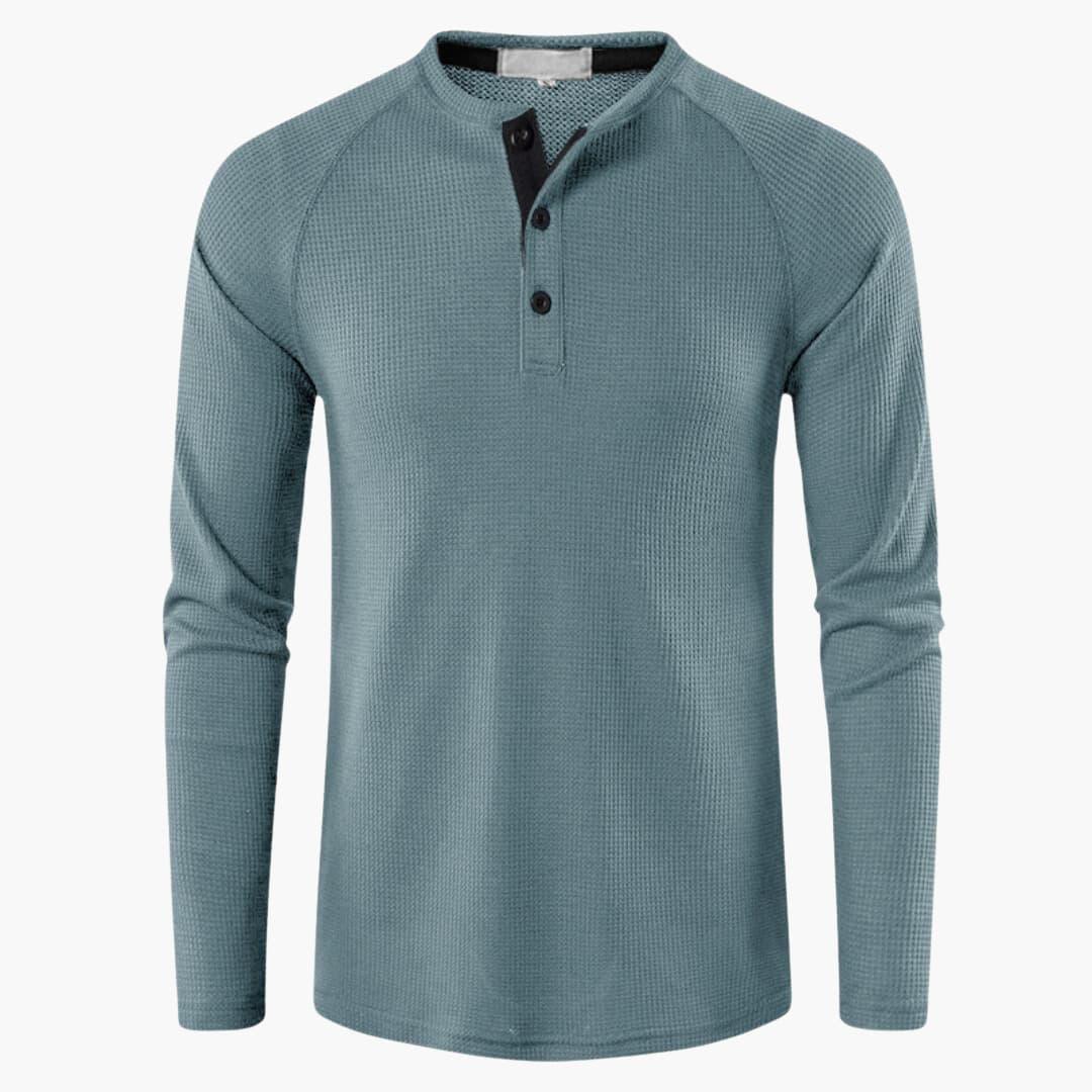 Henley-Shirt Herren | Langarm & Strukturierte Optik