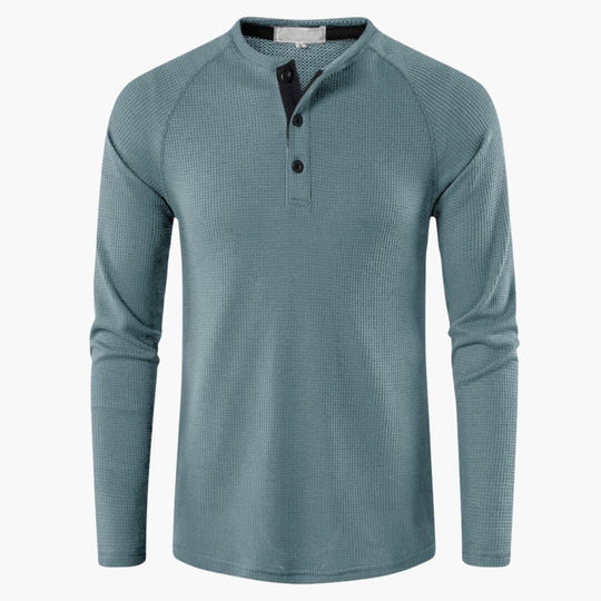 Henley-Shirt Herren | Langarm & Strukturierte Optik