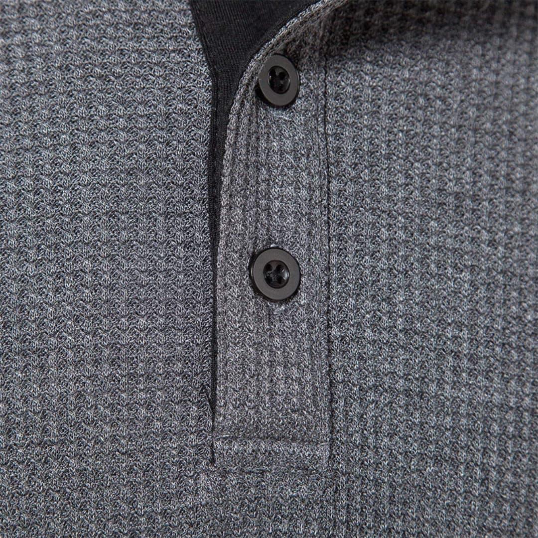 Henley-Shirt Herren | Langarm & Strukturierte Optik