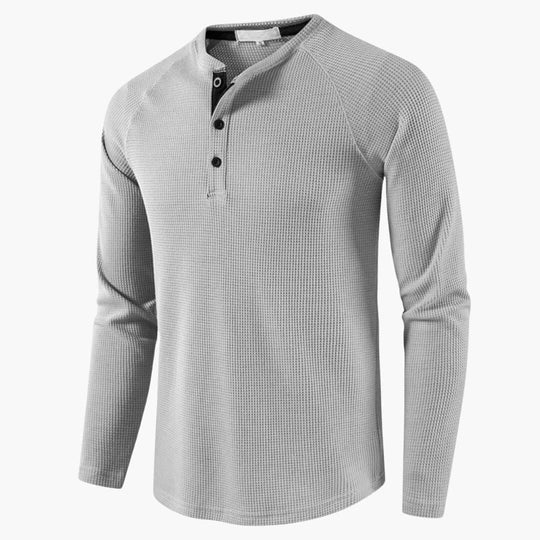 Henley-Shirt Herren | Langarm & Strukturierte Optik