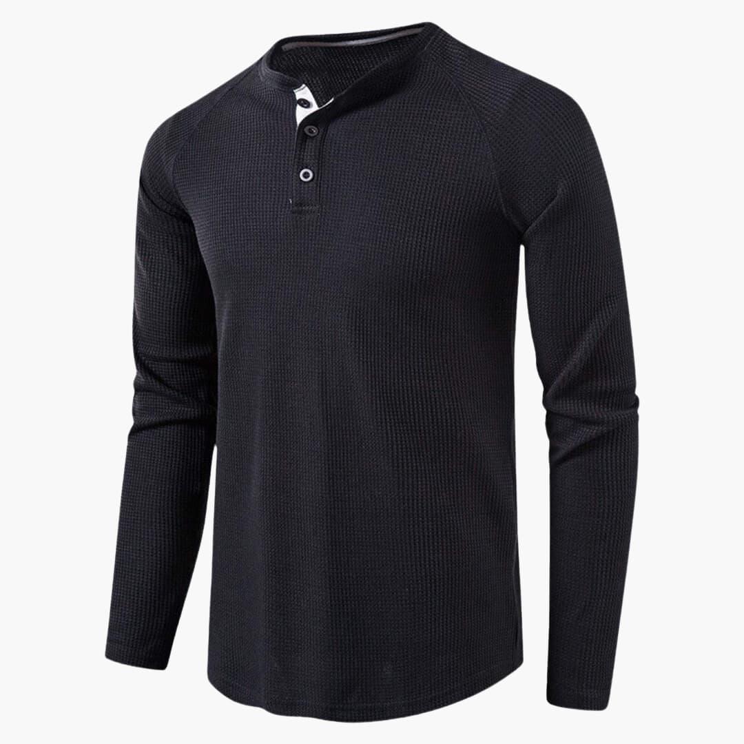 Henley-Shirt Herren | Langarm & Strukturierte Optik