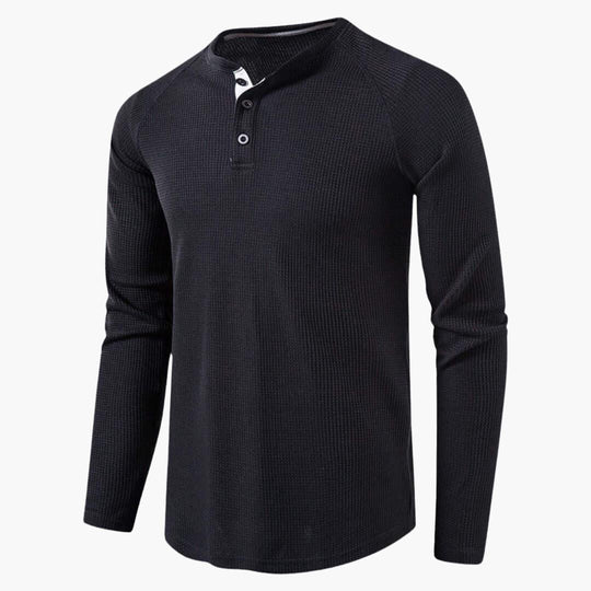 Henley-Shirt Herren | Langarm & Strukturierte Optik