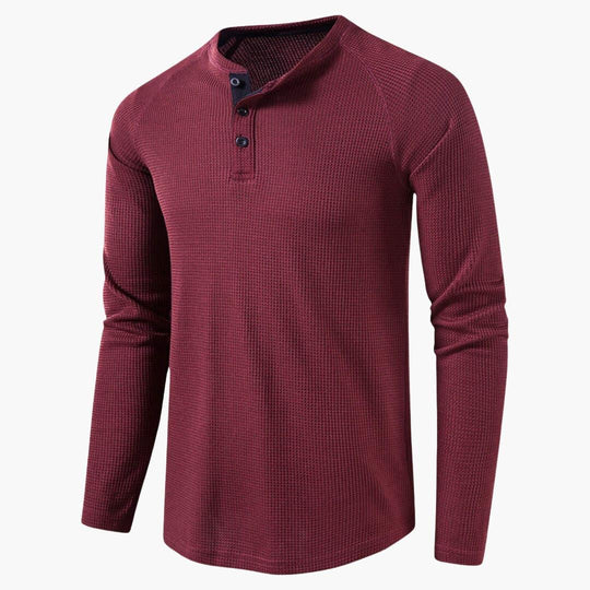 Henley-Shirt Herren | Langarm & Strukturierte Optik