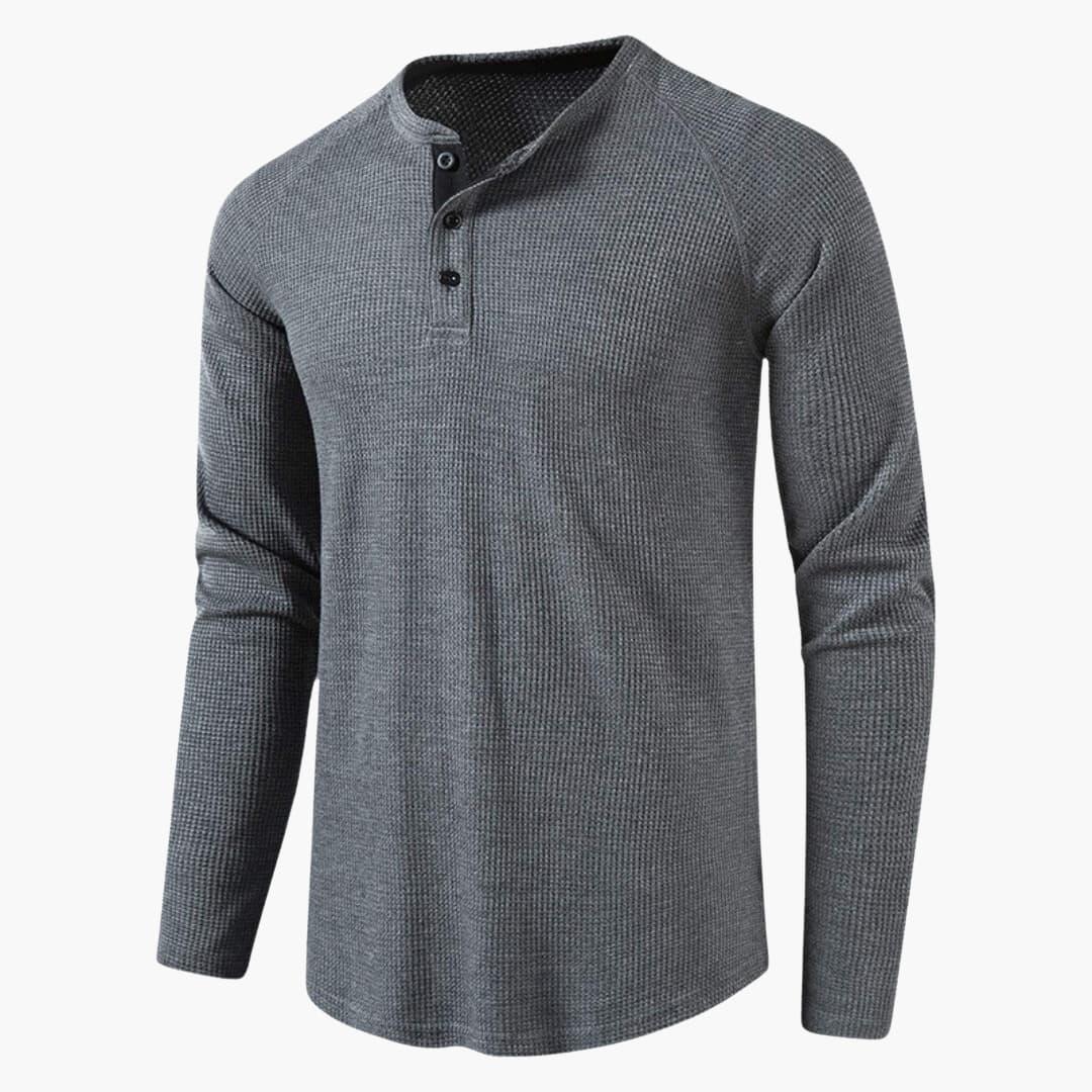 Henley-Shirt Herren | Langarm & Strukturierte Optik