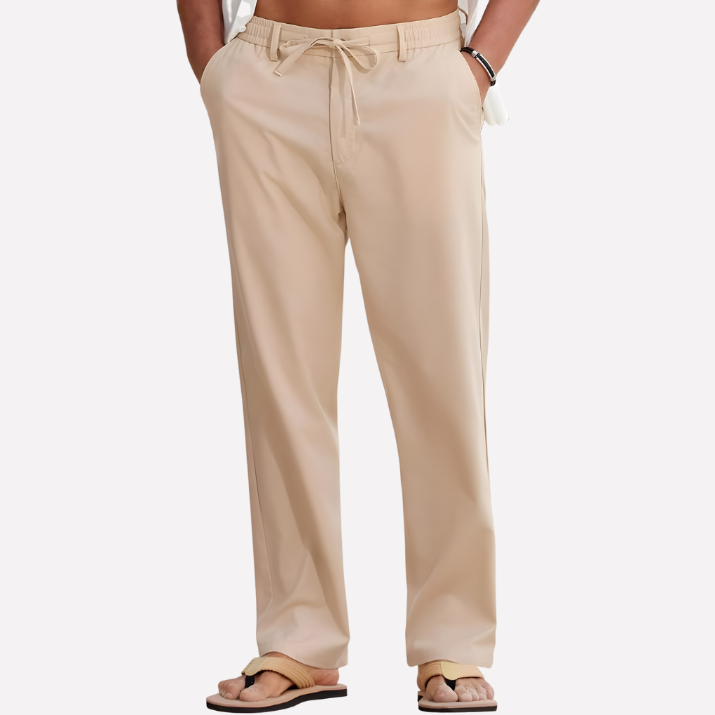 Heren Broek| Lichte Katoenen Zomerbroek met Trekkoord