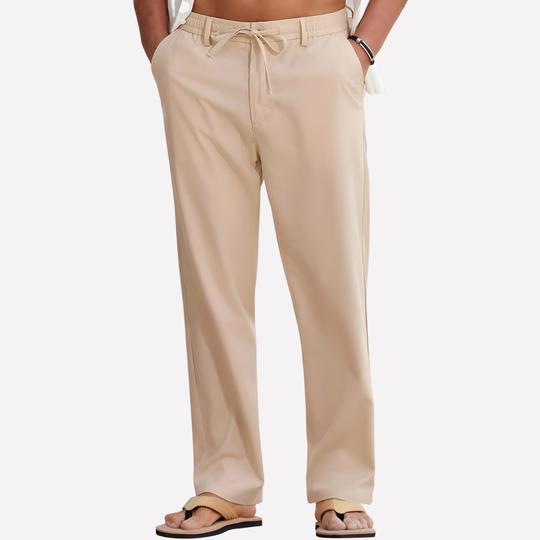 Heren Broek| Lichte Katoenen Zomerbroek met Trekkoord
