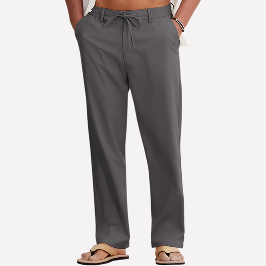 Heren Broek| Lichte Katoenen Zomerbroek met Trekkoord