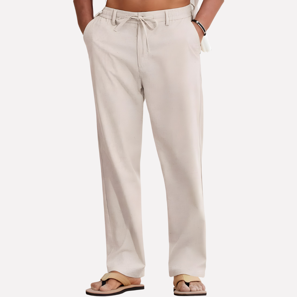 Heren Broek| Lichte Katoenen Zomerbroek met Trekkoord