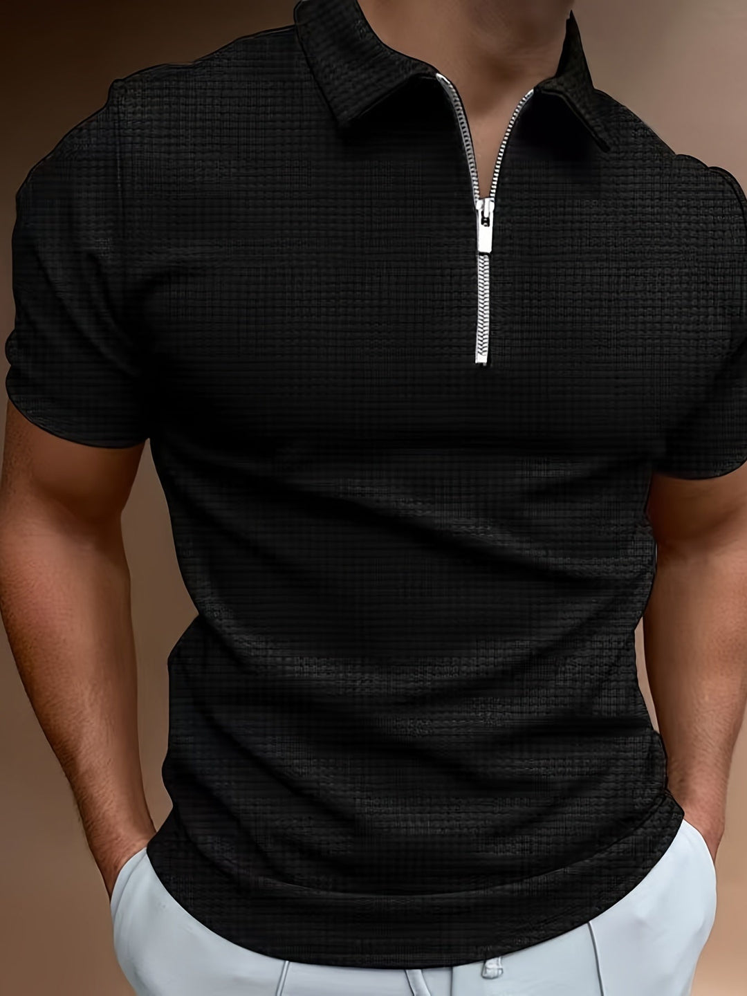 Heren Polo | Short-Sleeved with Zip