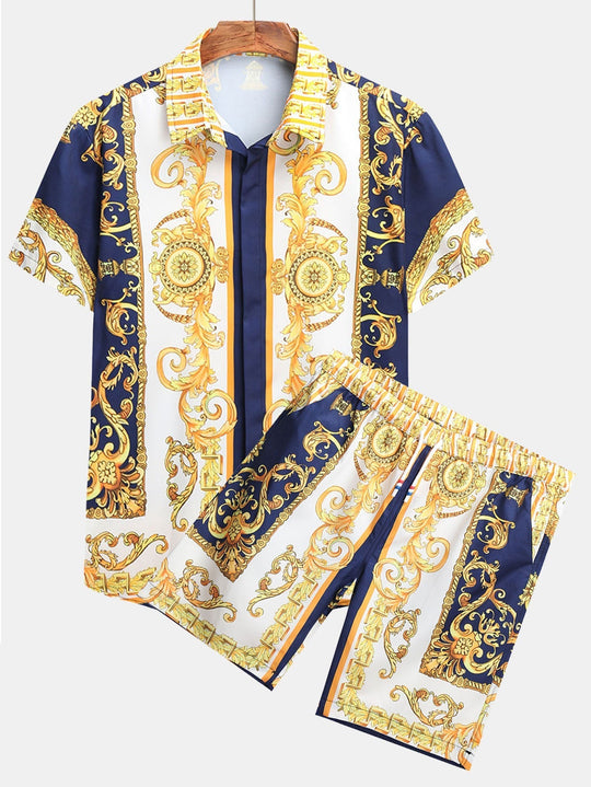 Heren Set | Barok Print & Comfortabele Pasvorm