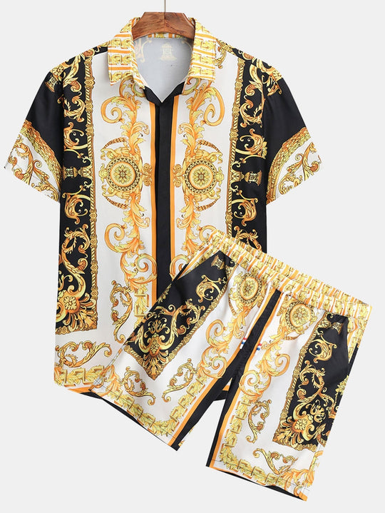 Heren Set | Barok Print & Comfortabele Pasvorm