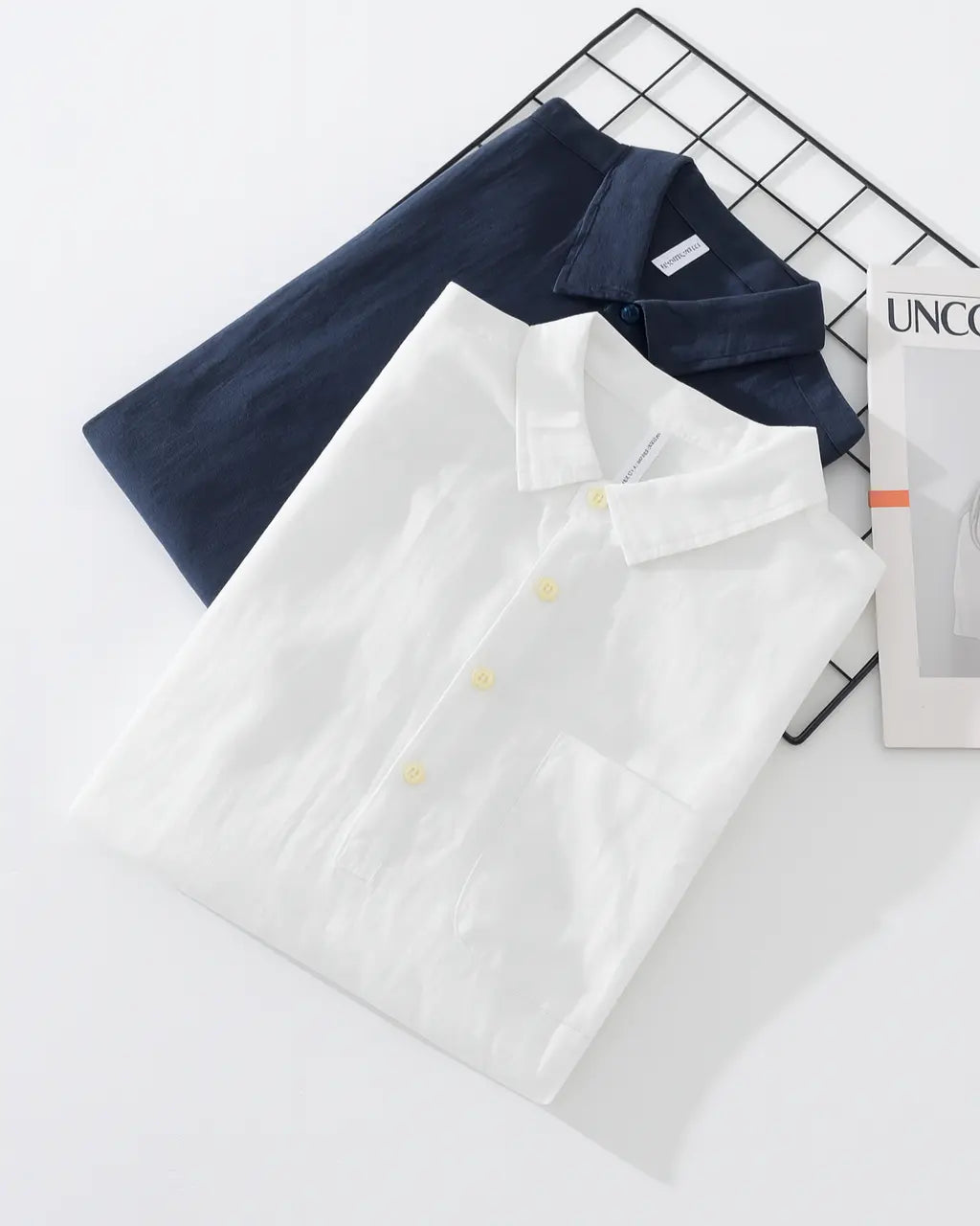 Heren Instap Overhemd van Katoen en Linnen Montarello 3