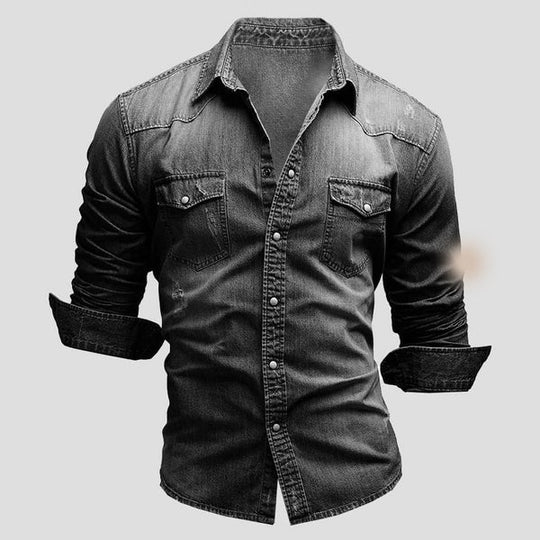 Heren Slim Fit Denim Overshirt Montarello 2