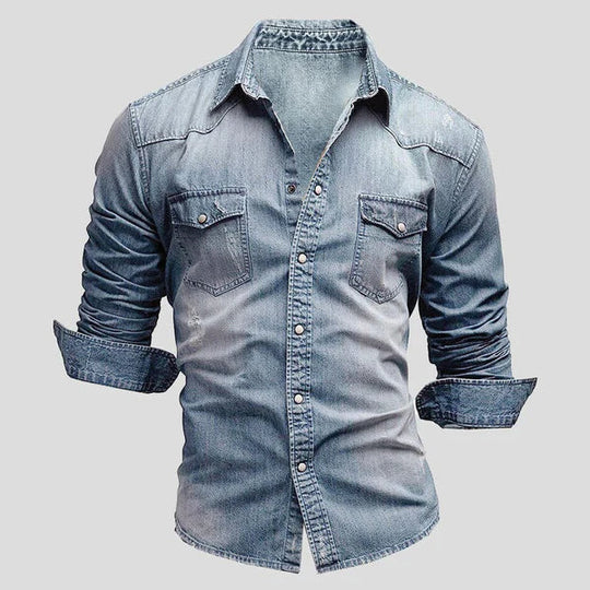 Heren Slim Fit Denim Overshirt Montarello 3