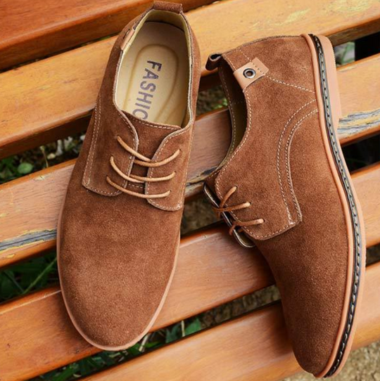 Heren Suède Derby Schoenen Met Vetersluiting En Textuurafwerking 6
