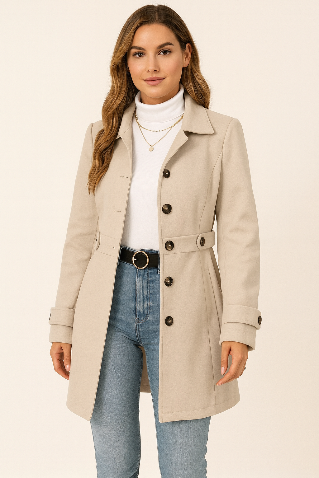 Herfst Dames Trenchcoat Ceintuur Getailleerd Tussenseizoen 0