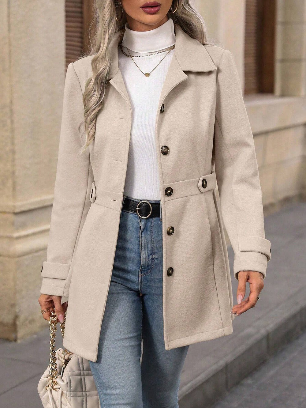 Herfst Dames Trenchcoat Ceintuur Getailleerd Tussenseizoen 4
