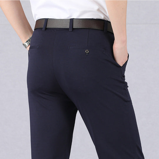 Herren Anzughose Elastisch Bügelfrei High Waist Stretch 2
