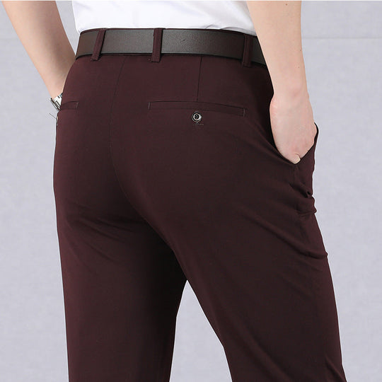 Herren Anzughose Elastisch Bügelfrei High Waist Stretch 4