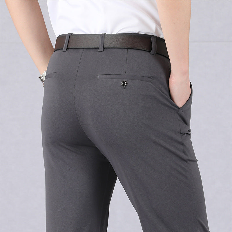 Herren Anzughose Elastisch Bügelfrei High Waist Stretch 5