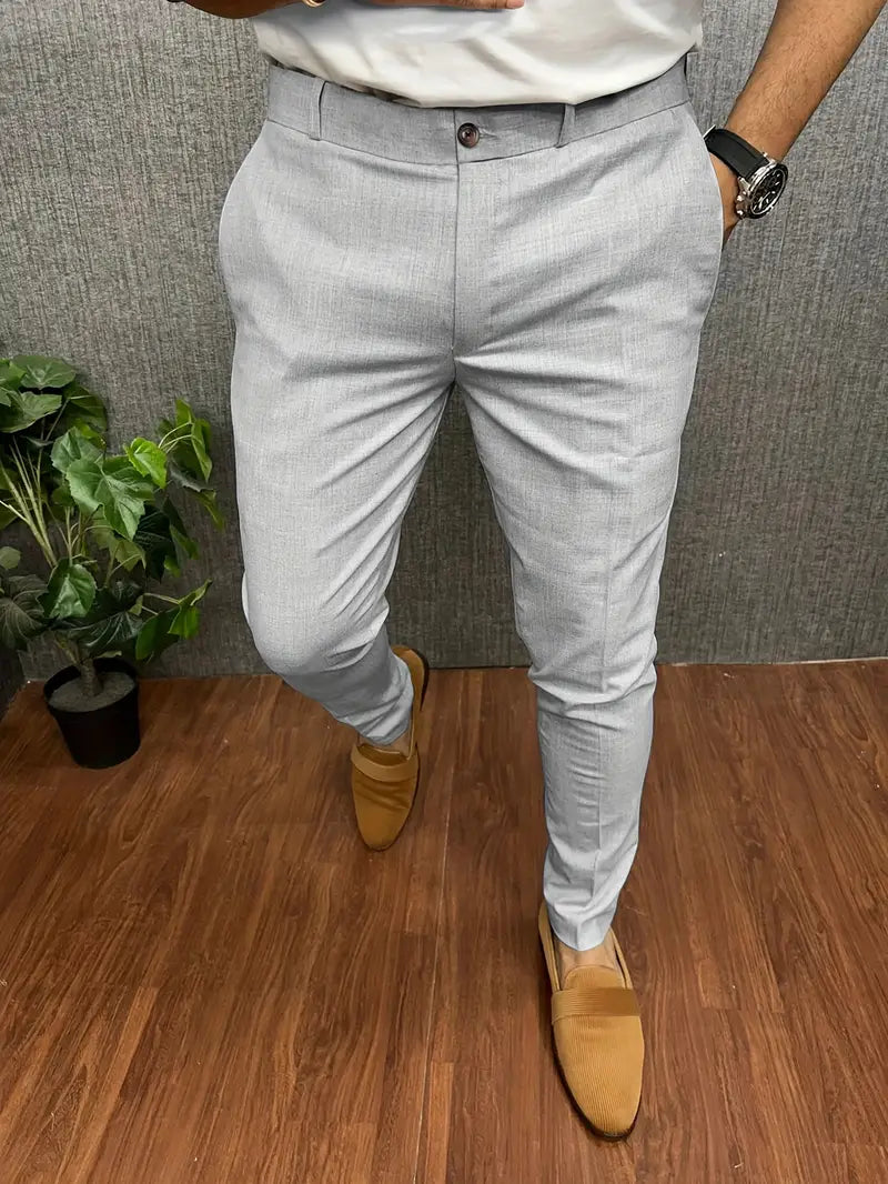Herren Hose modern gerades Bein elastischer Bund mit Stretch Komfort 3