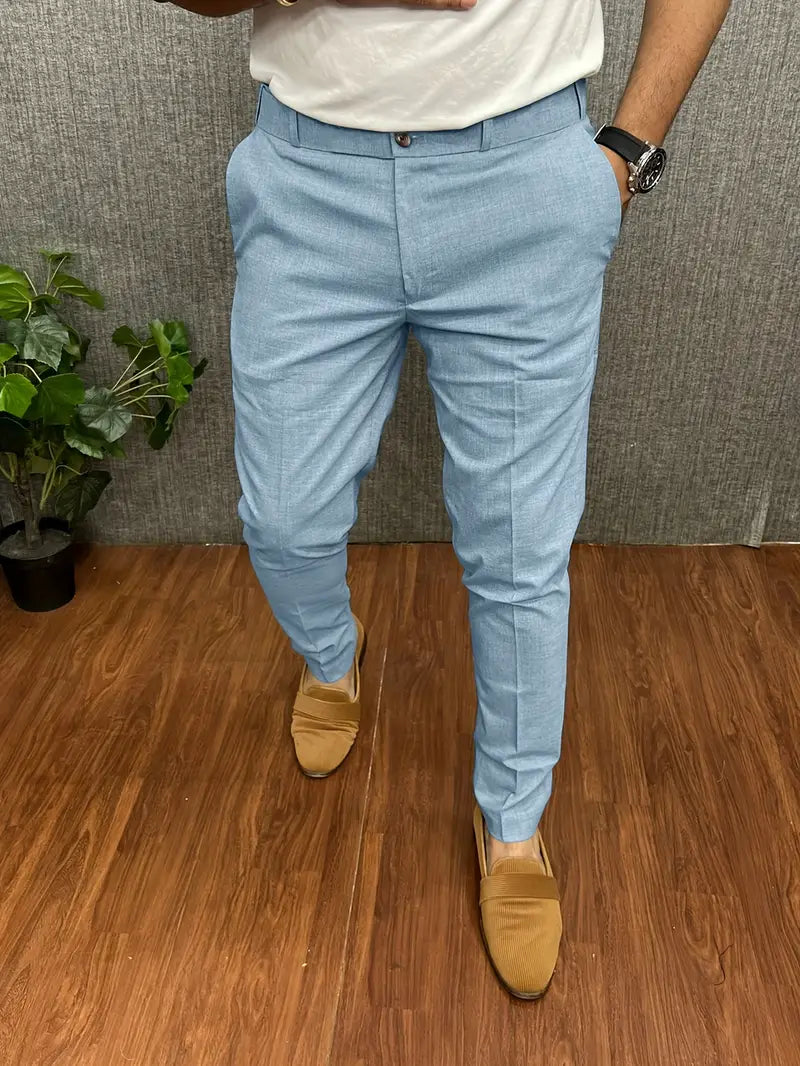 Herren Hose modern gerades Bein elastischer Bund mit Stretch Komfort 6