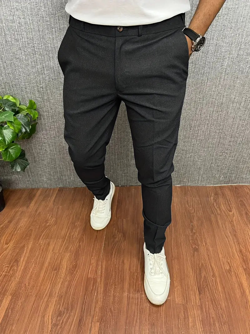 Herren Hose modern gerades Bein elastischer Bund mit Stretch Komfort 7