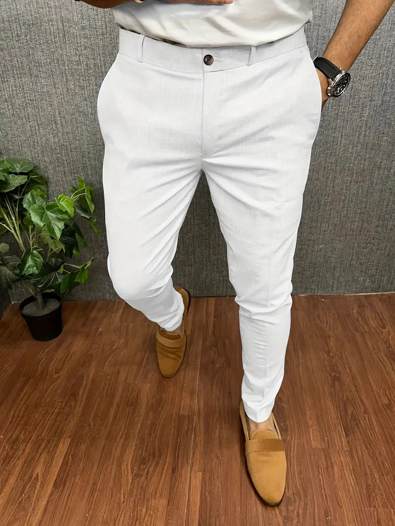 Herren Hose modern gerades Bein elastischer Bund mit Stretch Komfort 8