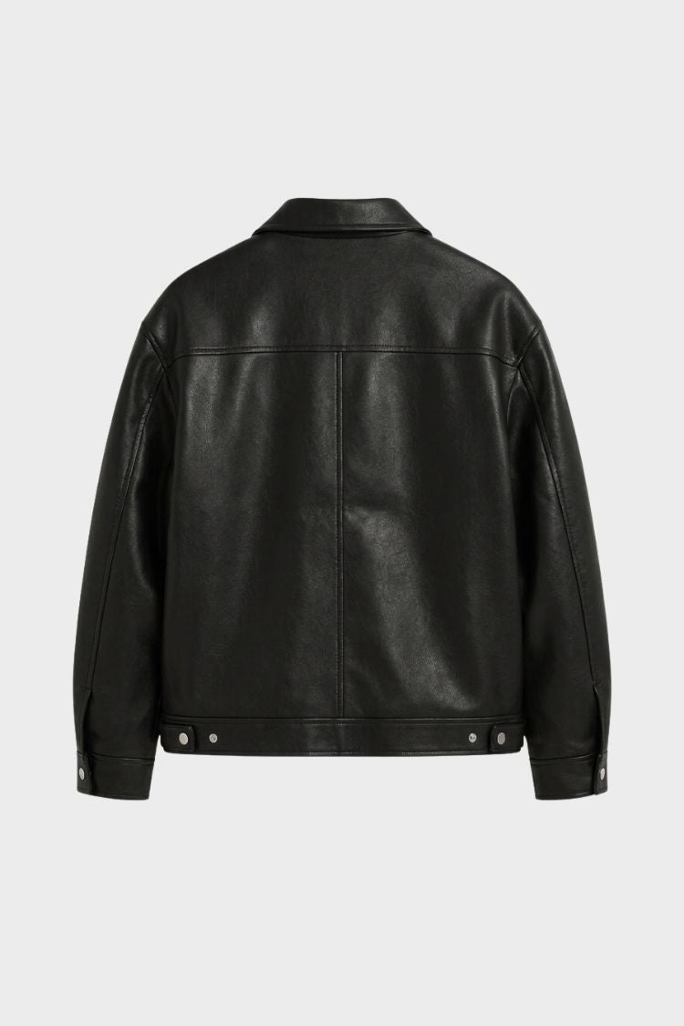 Herren Jacke Reißverschluss Eingrifftaschen Umlegekragen mit Taschen