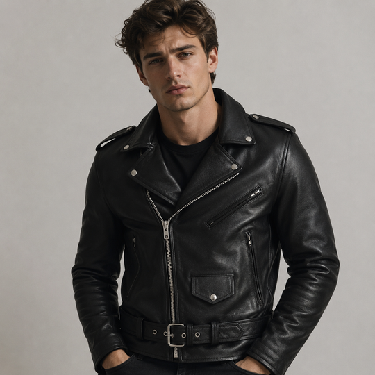 Herren Jacke schmale Silhouette hoher Kragen mit Reißverschlusstaschen