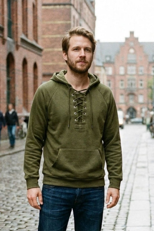 Herren Kapuzenpullover Schnürkragen Langarm Hoodie 11