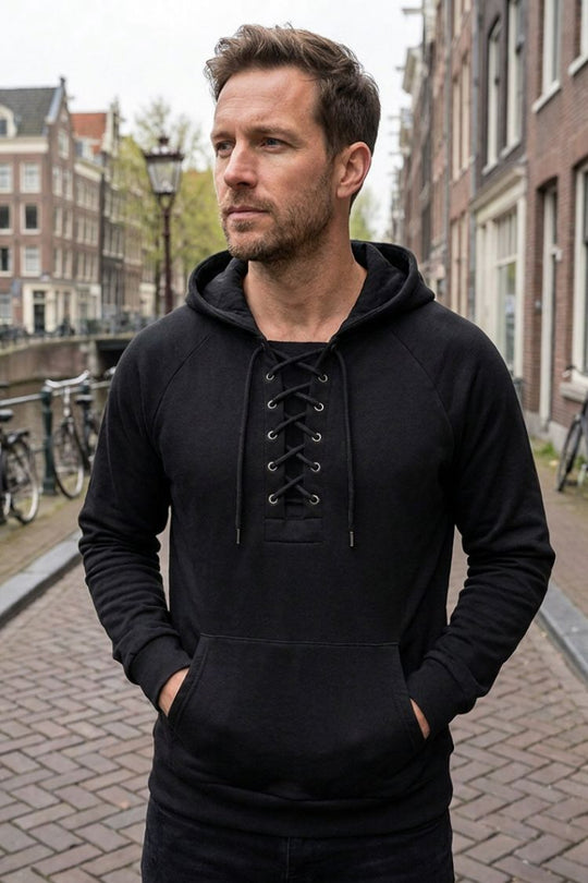Herren Kapuzenpullover Schnürkragen Langarm Hoodie 12