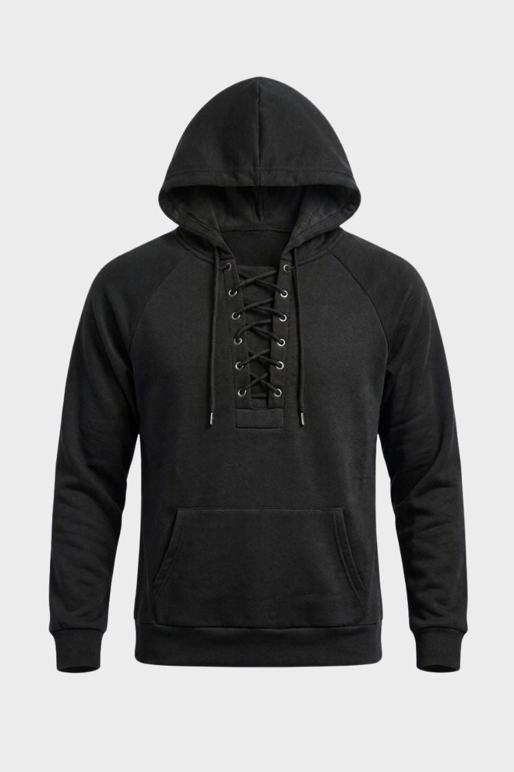 Herren Kapuzenpullover Schnürkragen Langarm Hoodie 8