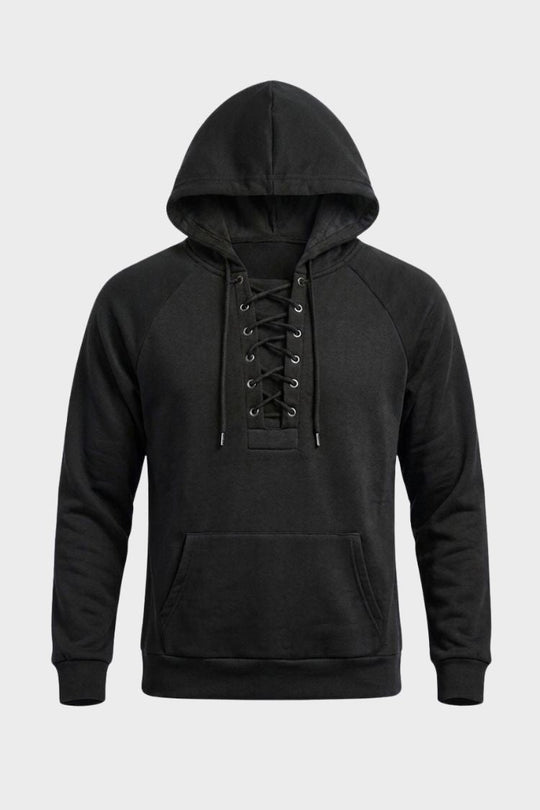 Herren Kapuzenpullover Schnürkragen Langarm Hoodie 8
