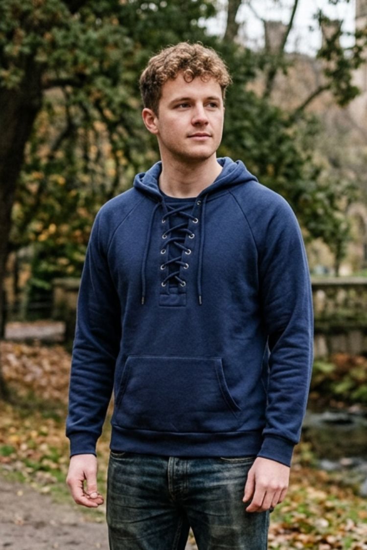 Herren Kapuzenpullover Schnürkragen Langarm Hoodie 9