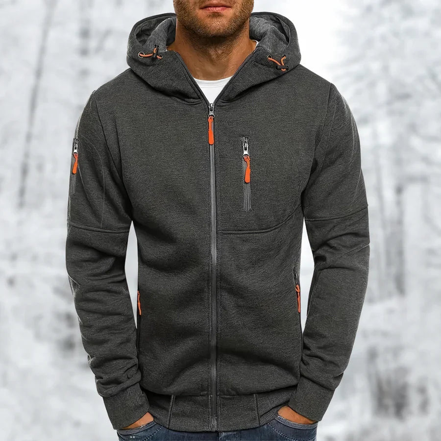 Herren Kapuzenjacke mit Reißverschluss Warm und Bequem 1