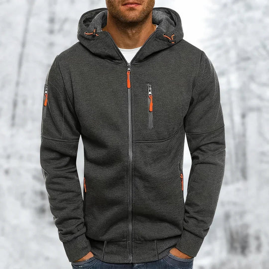 Herren Kapuzenjacke mit Reißverschluss Warm und Bequem 1
