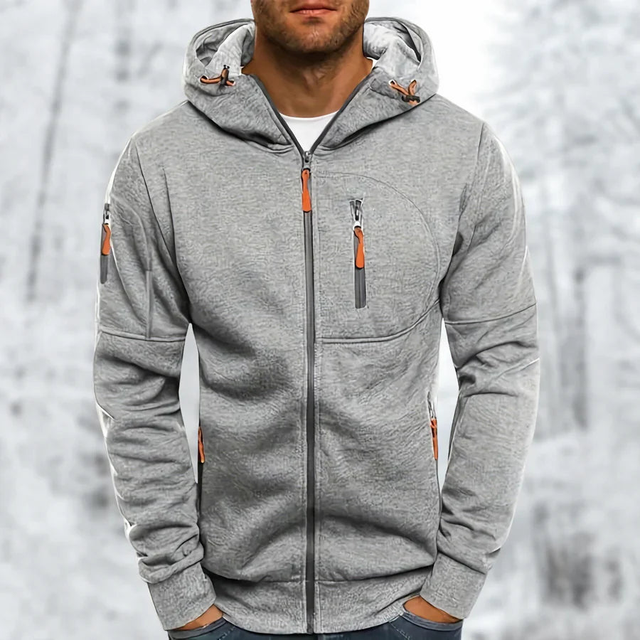 Herren Kapuzenjacke mit Reißverschluss Warm und Bequem 2
