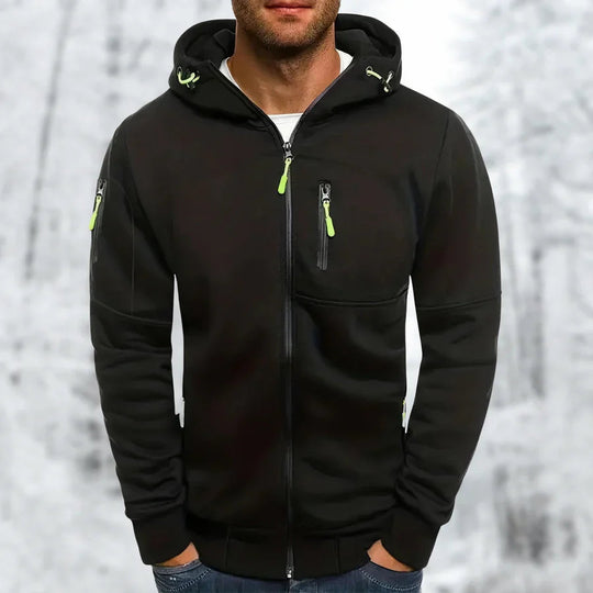 Herren Kapuzenjacke mit Reißverschluss Warm und Bequem 3