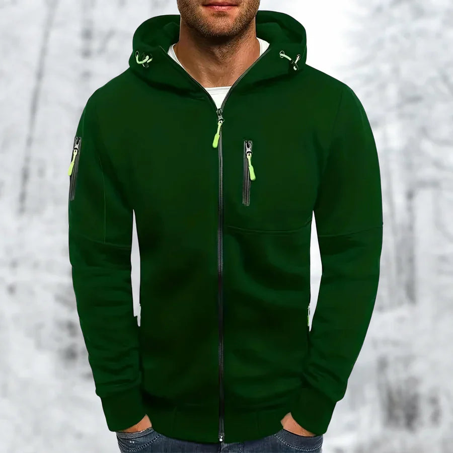 Herren Kapuzenjacke mit Reißverschluss Warm und Bequem 4